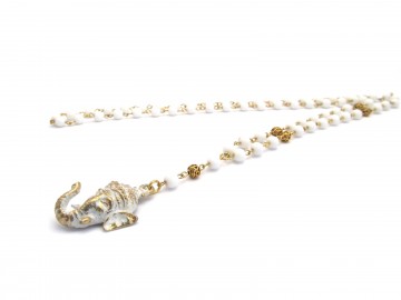 Ketting ganesha witte onyx edelsteen