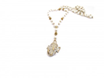 Ketting ganesha witte onyx edelsteen
