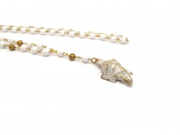 Ketting ganesha witte onyx edelsteen