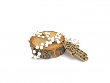 Ketting hamsa witte onyx edelsteen17