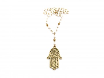 Ketting hamsa witte onyx edelsteen9