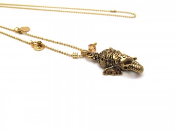 Ketting helemaal goud ganesha ballchain13
