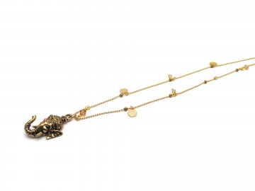 Ketting helemaal goud ganesha ballchain3