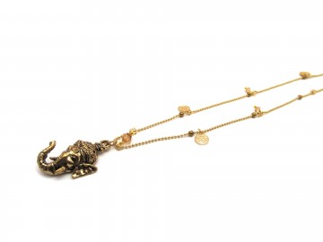 Ketting helemaal goud ganesha ballchain5
