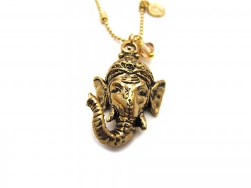 Ketting helemaal goud ganesha ballchain7