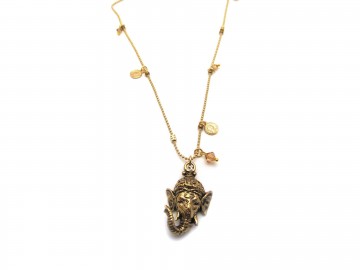 Ketting helemaal goud ganesha ballchain9