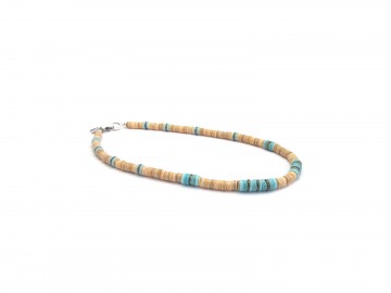 Ketting just like dad beige turquoise