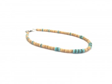 Ketting just like dad beige turquoise