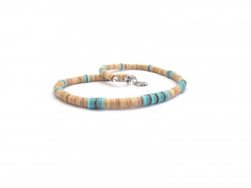 Ketting just like dad beige turquoise
