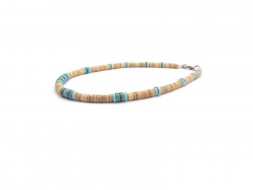 Ketting just like dad beige turquoise
