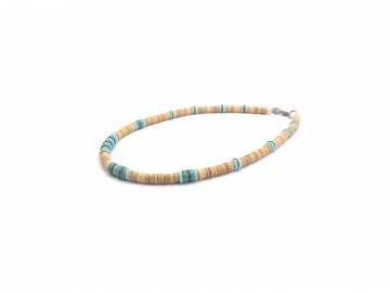 Ketting just like dad beige turquoise