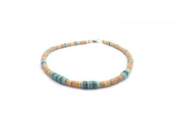 Ketting just like dad beige turquoise