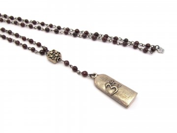 Ketting lakshmi  granaat