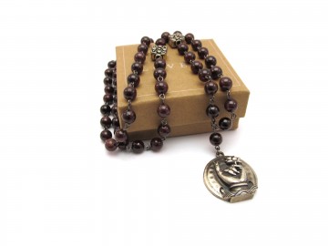 Ketting lotus granaat edelsteen