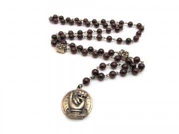 Ketting lotus granaat edelsteen