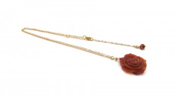 Ketting rose carnelian quartz