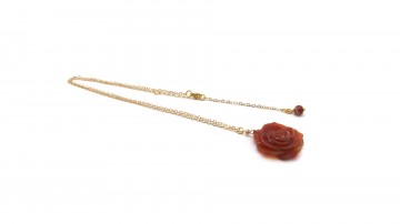 Ketting rose carnelian quartz