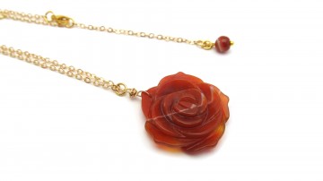 Ketting rose carnelian quartz
