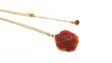 Ketting rose carnelian quartz
