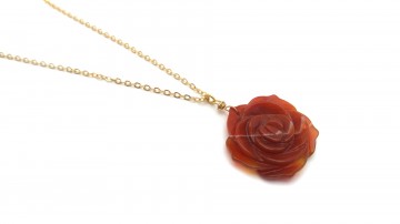 Ketting rose carnelian quartz