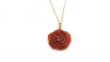 Ketting rose carnelian quartz