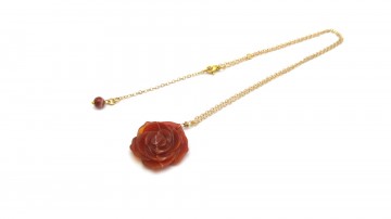 Ketting rose carnelian quartz