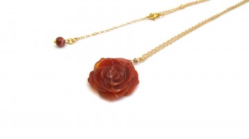 Ketting rose carnelian quartz