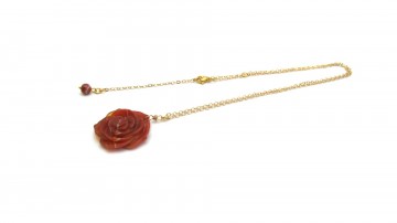 Ketting rose carnelian quartz