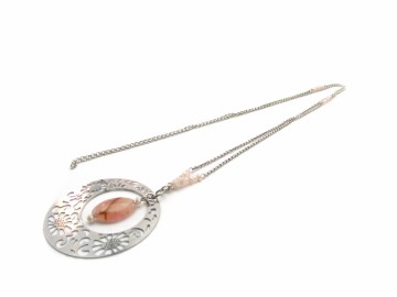 Ketting rvs oranje agaat2