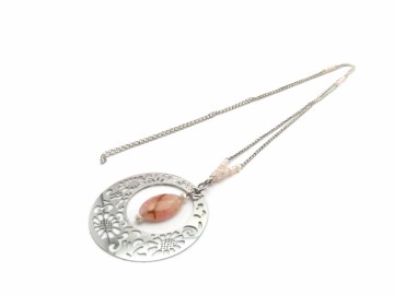 Ketting rvs oranje agaat3