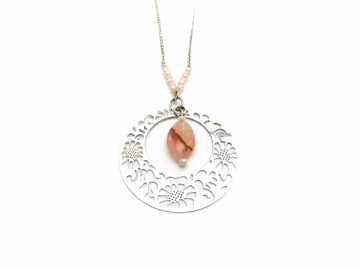 Ketting rvs oranje agaat5