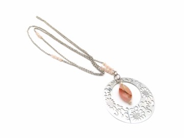 Ketting rvs oranje agaat8
