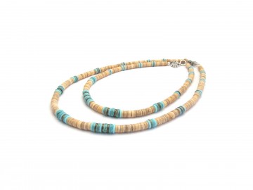 Ketting set beige turquoise