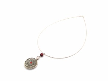 Spang ketting tibetaanse koraal1