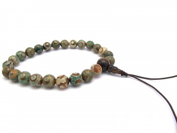 Mala armband groene tibetaanse dzi
