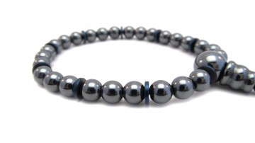 Mala armband hematiet blauw
