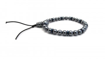 Mala armband hematiet blauw