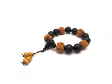 Mala armband rudraksha ebbenhout