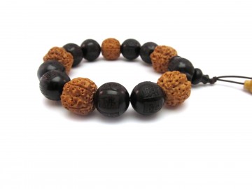 Mala armband rudraksha ebbenhout