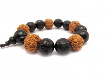 Mala armband rudraksha ebbenhout