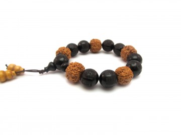 Mala armband rudraksha ebbenhout
