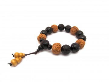 Mala armband rudraksha ebbenhout