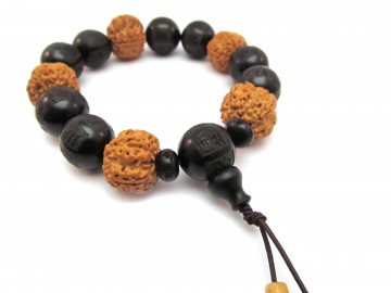 Mala armband rudraksha ebbenhout