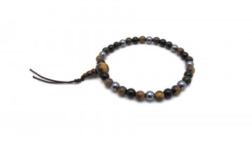 Mala armband tigereye hematiet