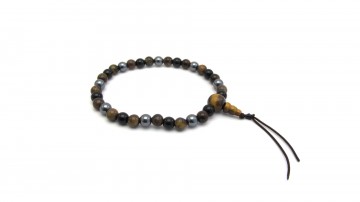 Mala armband tigereye hematiet