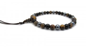 Mala armband tigereye hematiet