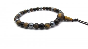 Mala armband tigereye hematiet