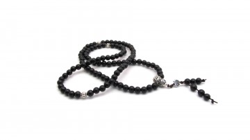 Mala black sandelwood zilver