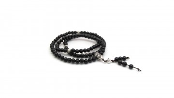 Mala black sandelwood zilver