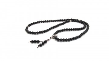 Mala black sandelwood zilver
